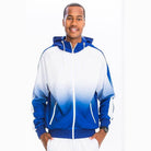 Men's White/Blue Full Zip Ombre Track Suit - VacationGrabs