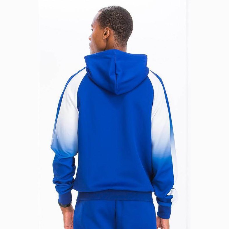 Men's White/Blue Full Zip Ombre Track Suit - VacationGrabs