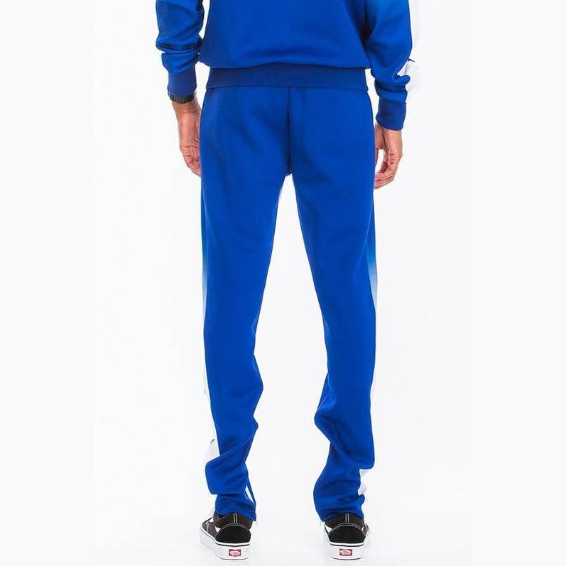 Men's White/Blue Full Zip Ombre Track Suit - VacationGrabs