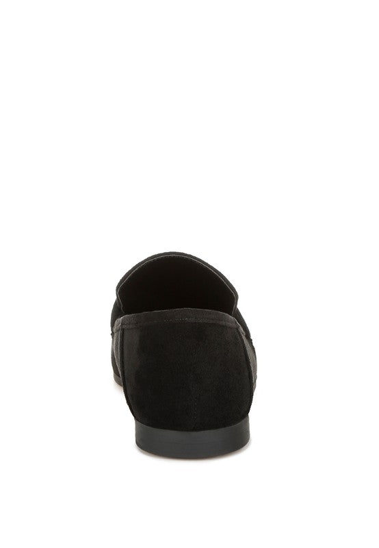 Rag Company women's black flats showing back view with low heel and slip-on design