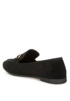 Rag Company black women's flats displayed from the side showing the sleek design and low heel