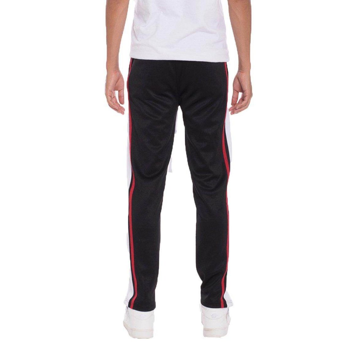 Men's black stripe joggers from VacationGrabs featuring a sleek design for activewear comfort