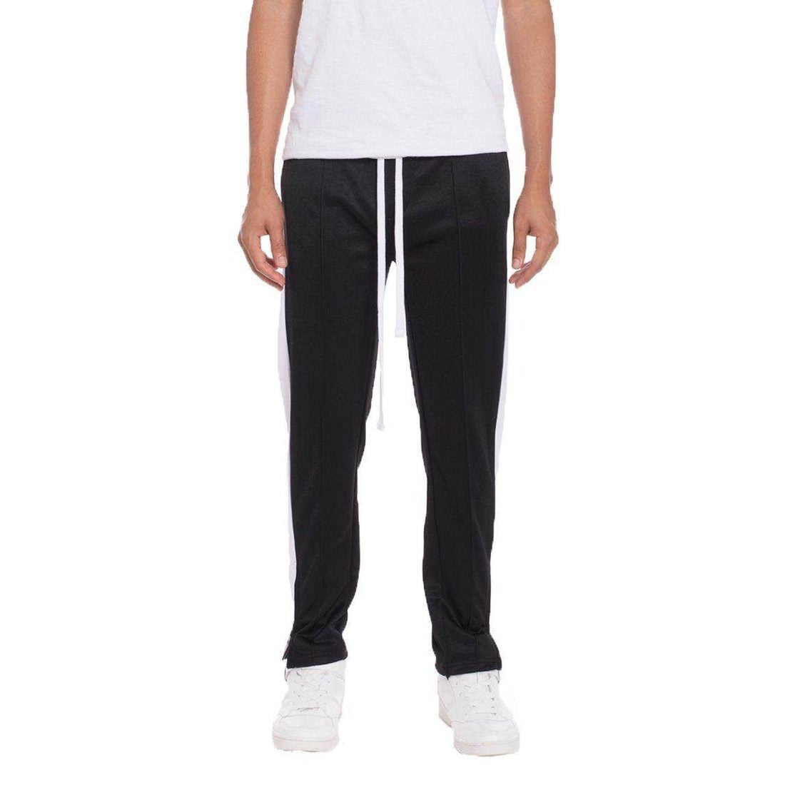Men's activewear black stripe joggers with a comfortable fit and stylish design