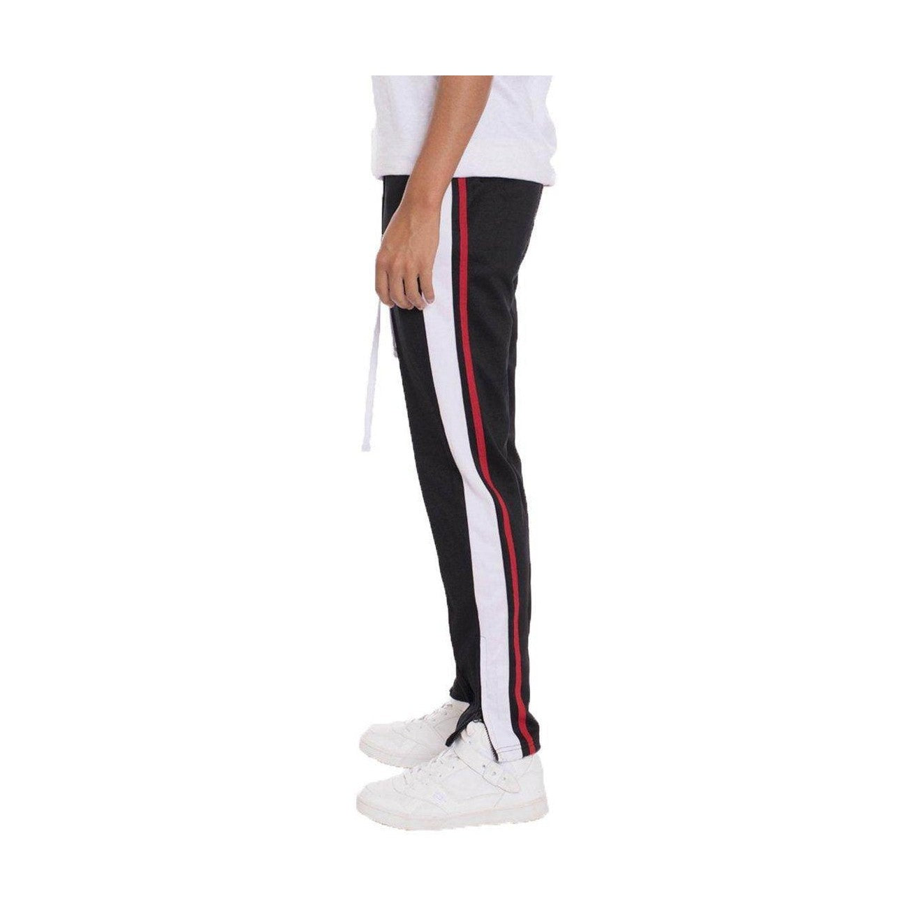 Men's black stripe joggers from VacationGrabs with contrasting side stripes for a stylish look
