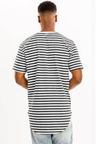 Black Striped Round Neck Tshirt - VacationGrabs