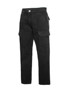 Generation XYZ black travel cargo pants for men with multiple pockets and button closure