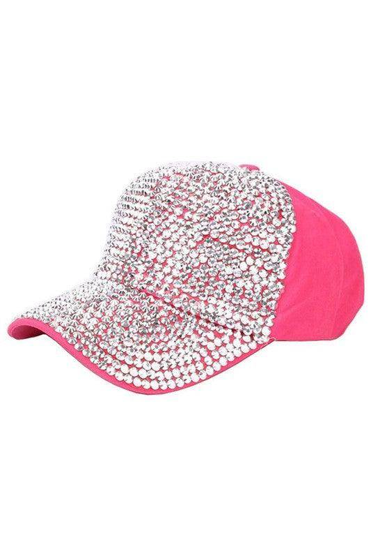 Pink Bling Baseball Hat for Women with Sparkling Rhinestones from Fashion Fantasia