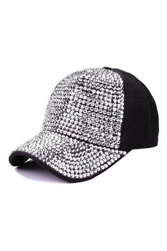 Bling baseball hat women embellished with sparkling rhinestones for a stylish accessory