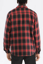 Men's blue black plaid shirt men from WEIV, featuring a stylish checkered pattern.