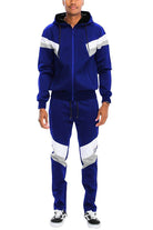 Men's 2PC Track Set in blue black white track suit with a sporty design and comfortable fit