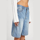 Women's Shorts Blue Denim Bermuda Shorts Culottes