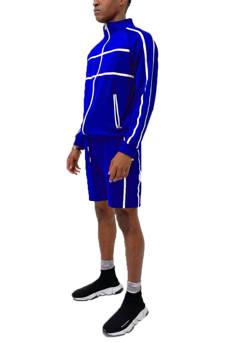 Blue Jordan Track Jacket Short Set - VacationGrabs