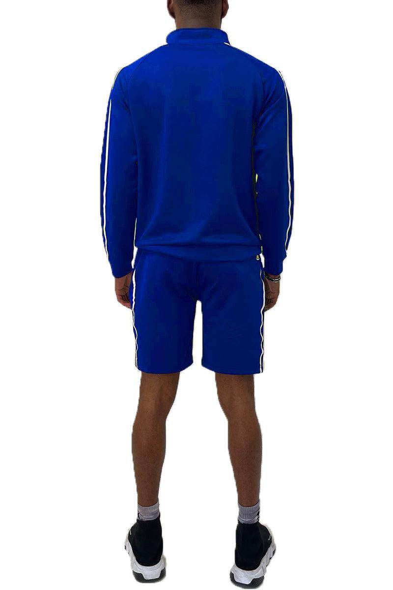 Blue Jordan Track Jacket Short Set - VacationGrabs