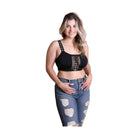 Boho Eye Lace Applique Bralette Plus Size - VacationGrabs