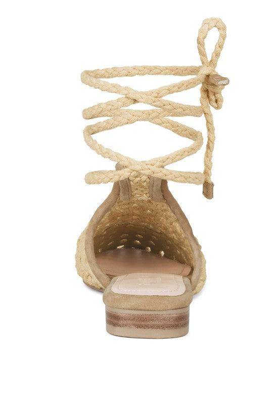 Rag Company Boho style mule flats with stylish lace-up design and comfortable sole