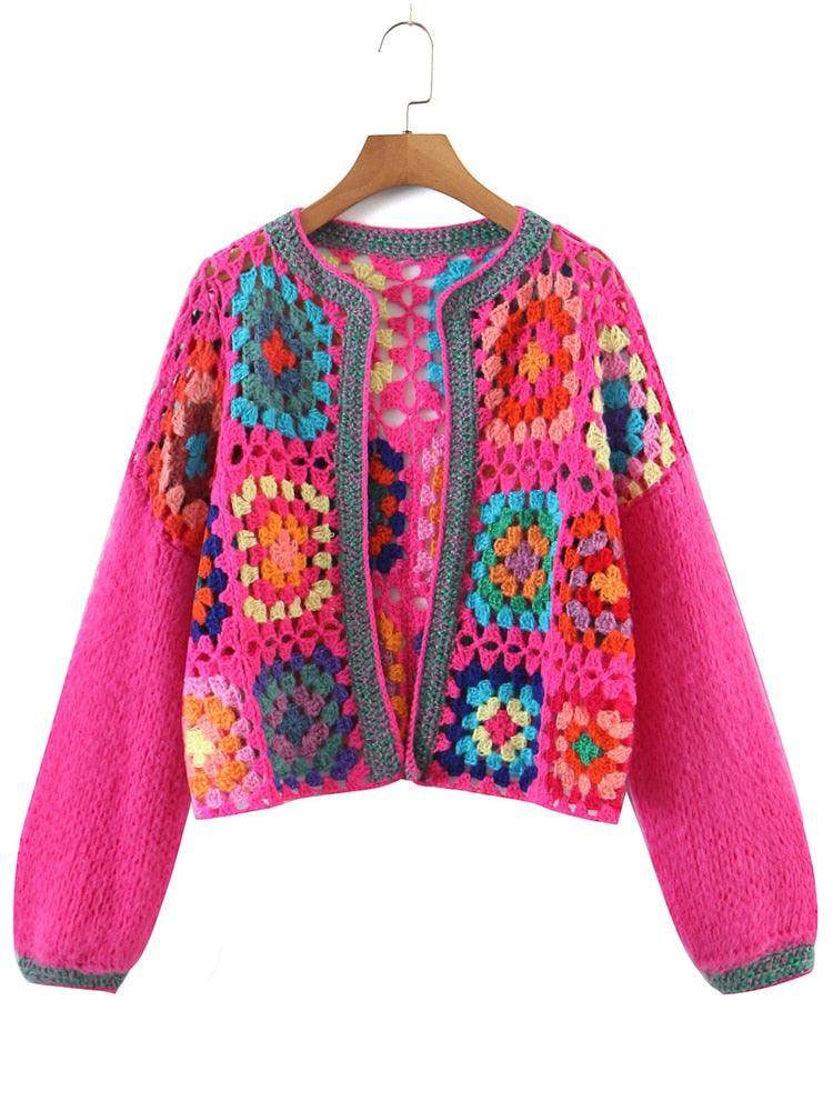 Colorful Women's Sweater by VacationGrabs in Boho style, perfect for boho vacation style clothing