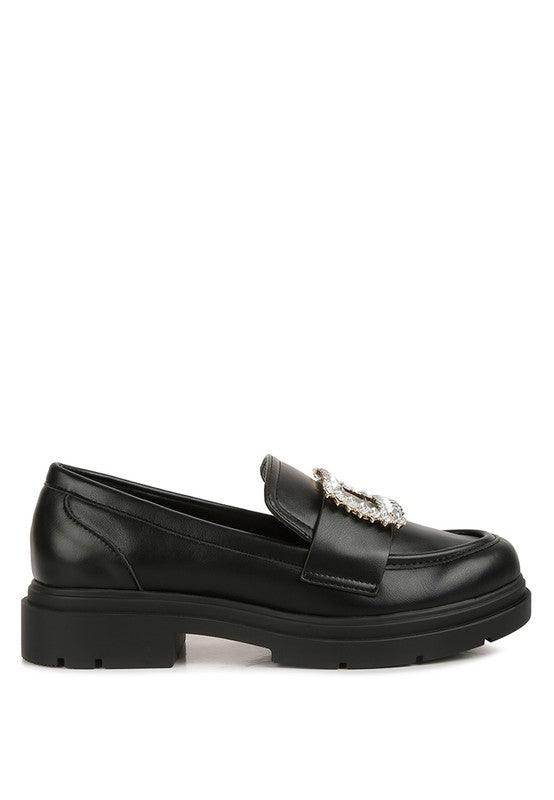 Bossi Loafers With Buckle Embellishment - VacationGrabs