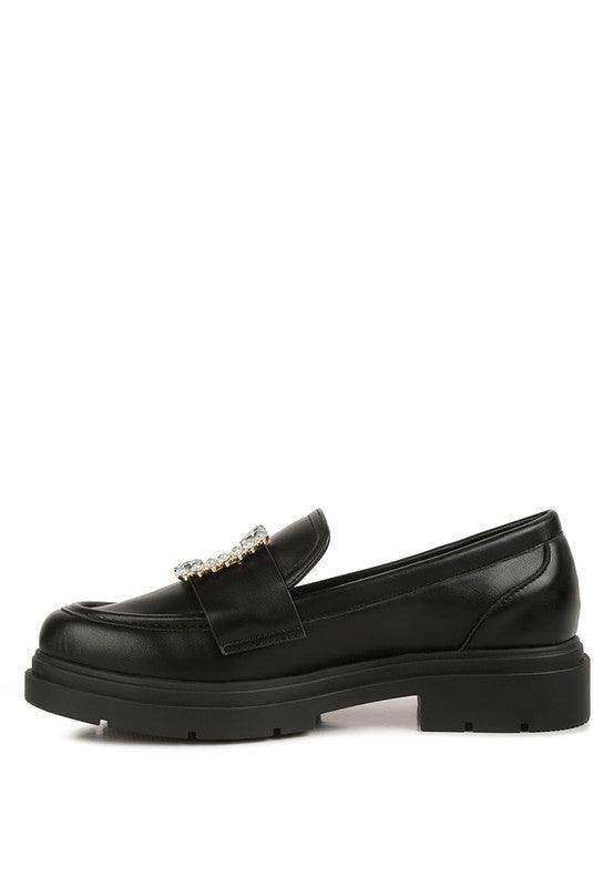 Bossi Loafers With Buckle Embellishment - VacationGrabs