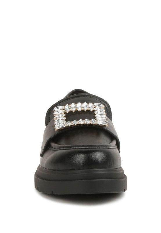 Bossi Loafers With Buckle Embellishment - VacationGrabs