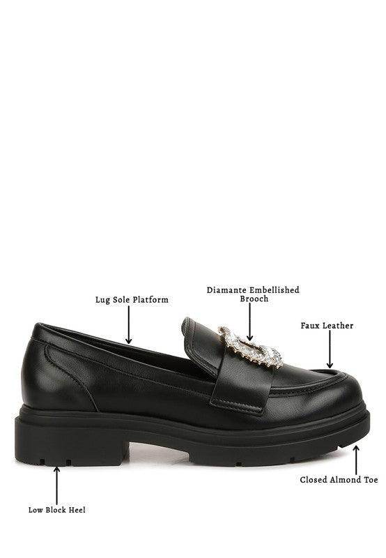 Bossi Loafers With Buckle Embellishment - VacationGrabs