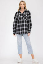 Boyfriend Fit Checker Plaid Flannel Long Sleeve - VacationGrabs