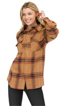 Boyfriend Fit Checker Plaid Flannel Long Sleeve Shirt - VacationGrabs