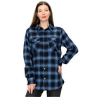 Boyfriend Fit Checker Plaid Flannel Long Sleeve Shirts - VacationGrabs