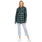 Boyfriend Fit Checker Plaid Flannel Long Sleeve Shirts - VacationGrabs