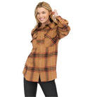 Boyfriend Fit Shirt Checker Plaid Flannel Long Sleeve - VacationGrabs