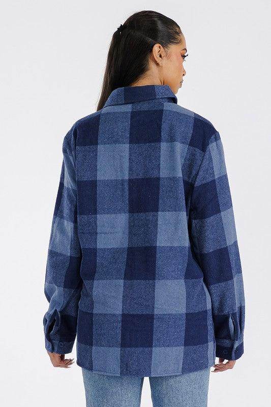 Boyfriend Oversized Soft Flannel Shacket Shirt - VacationGrabs