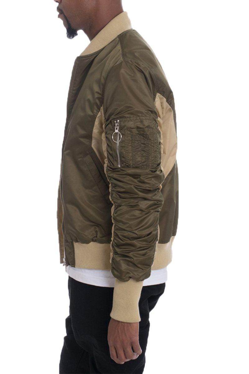 Stylish brown bomber jacket for men featuring a sleek design and comfortable fit