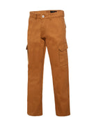 Generation XYZ brown travel cargo pants for men with multiple pockets and button closure