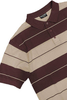 Brown/Khaki Old School Pique Polo Shirt - VacationGrabs