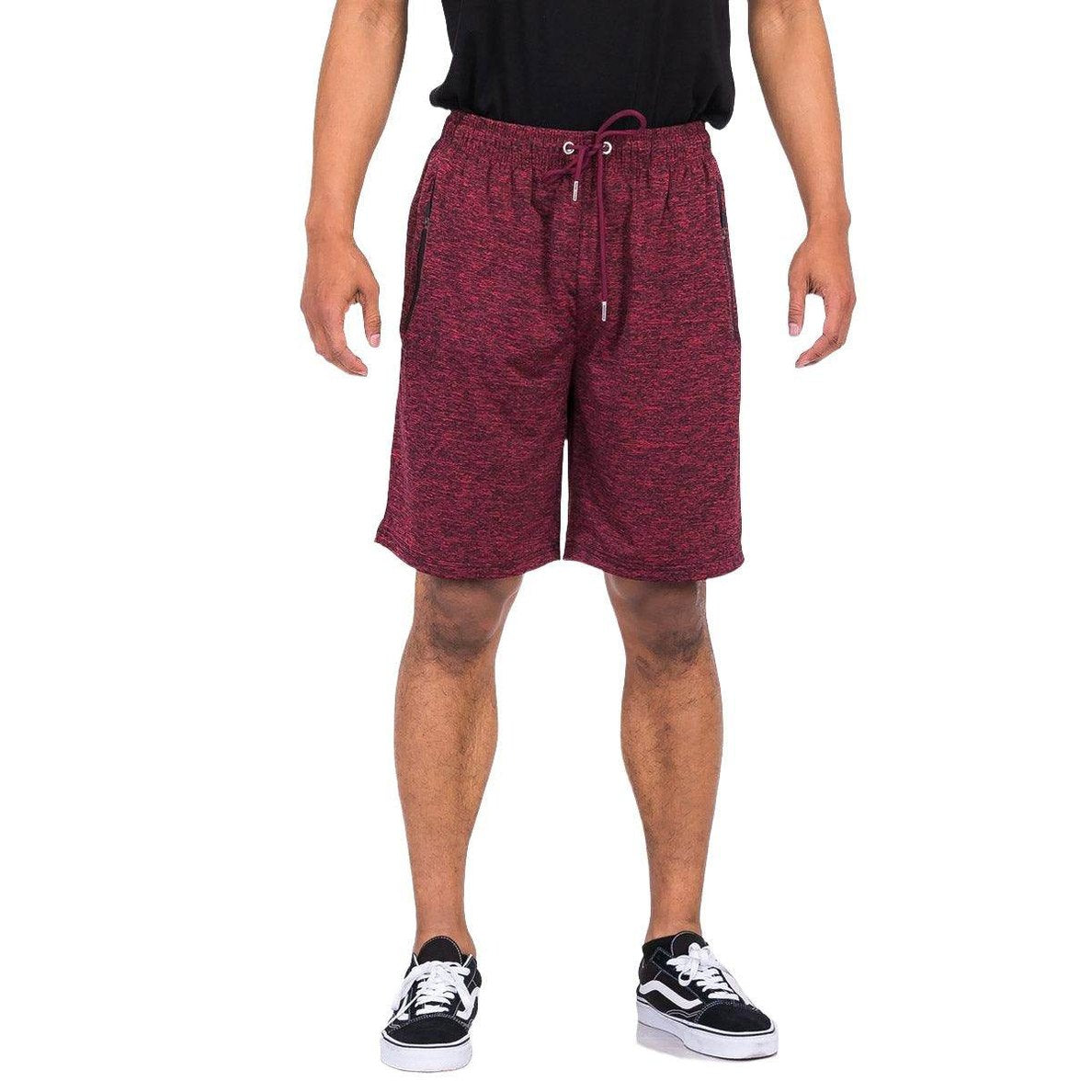 Burgundy Marbled Light Weight Active Shorts - VacationGrabs