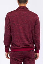 Burgundy Marbled Light Weight Active Track Jacket - VacationGrabs