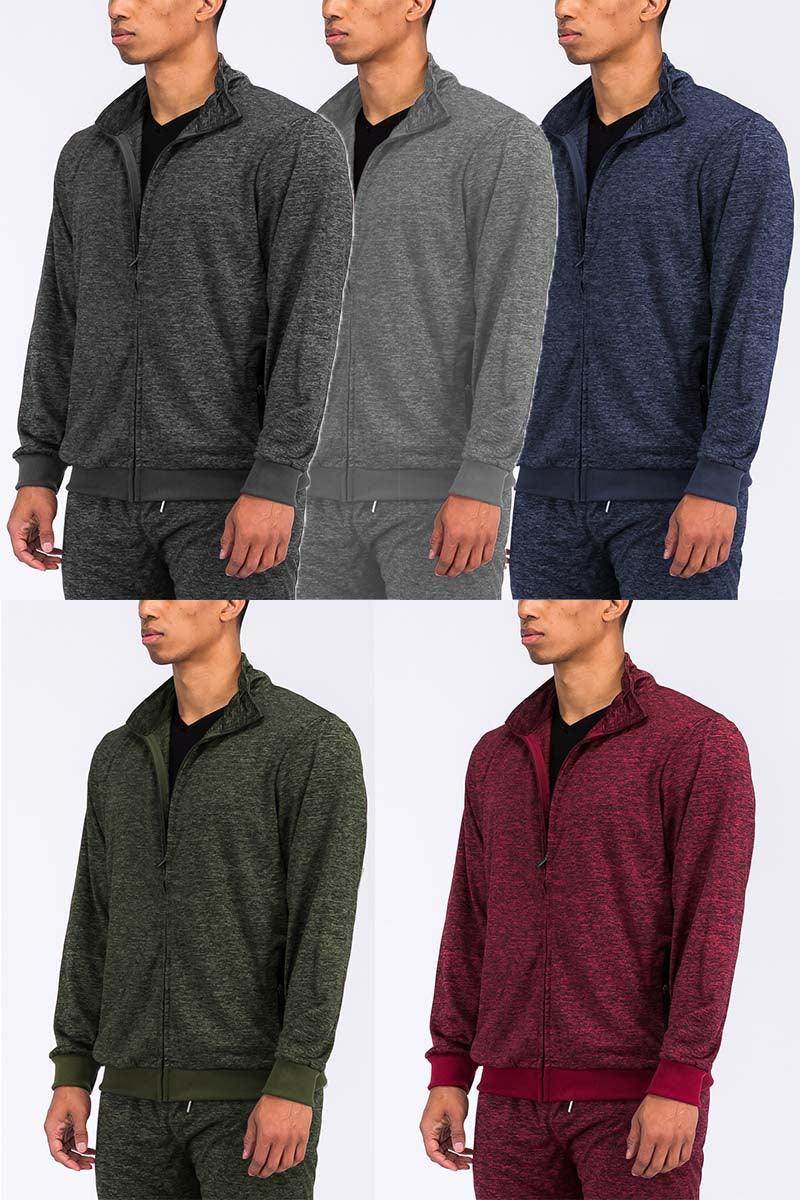 Burgundy Marbled Light Weight Active Track Jacket - VacationGrabs