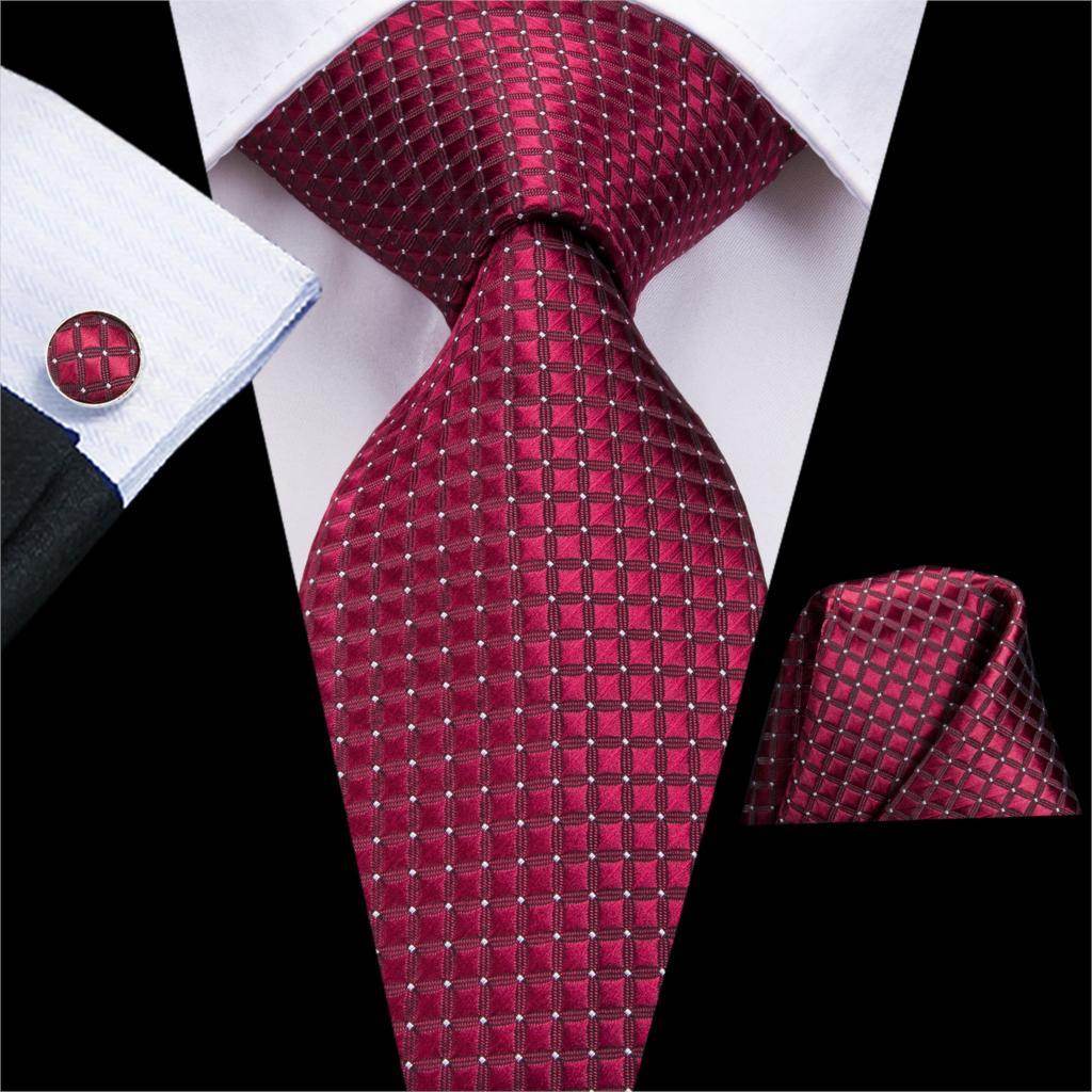 Burgundy Paisley Striped Silk Wedding Ties For Men Necktie - VacationGrabs
