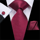 Burgundy Paisley Striped Silk Wedding Ties For Men Necktie - VacationGrabs