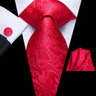Burgundy Paisley Striped Silk Wedding Ties For Men Necktie - VacationGrabs