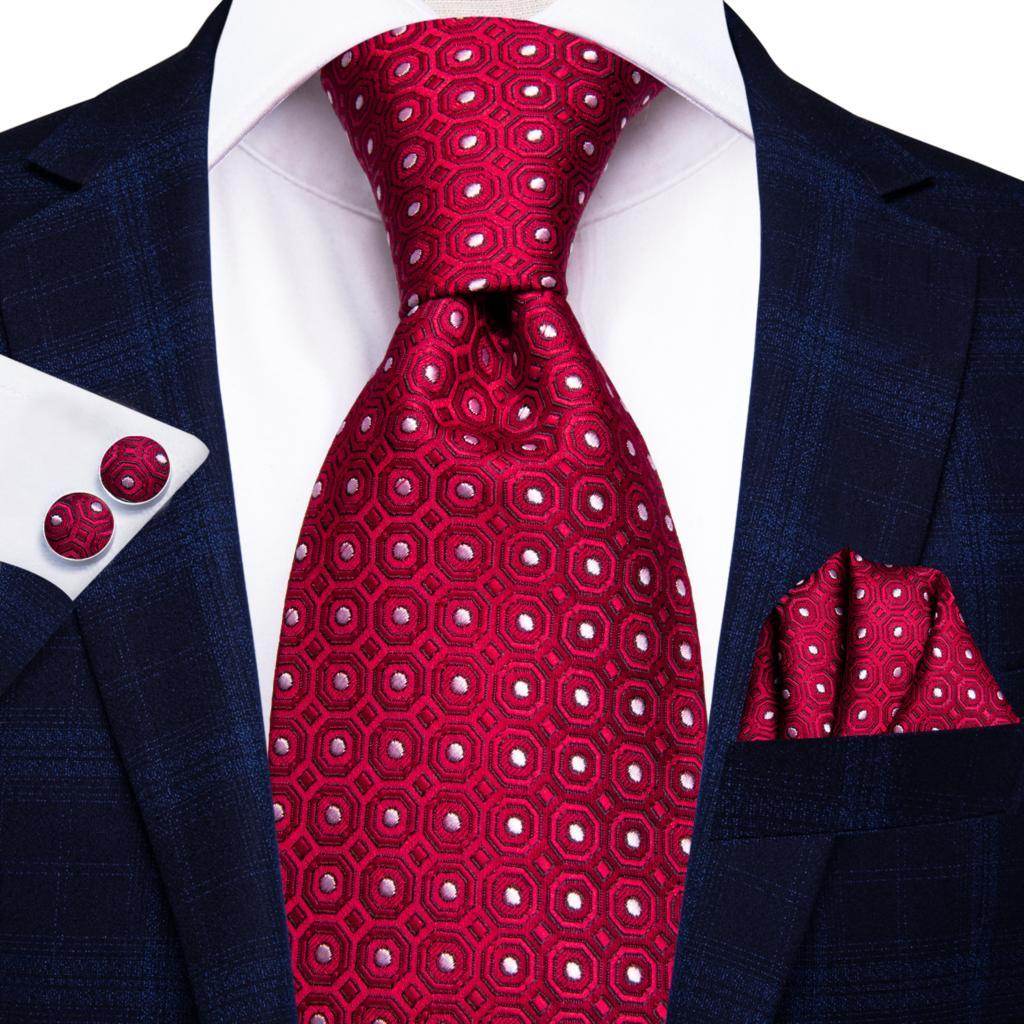 Burgundy Paisley Striped Silk Wedding Ties For Men Necktie - VacationGrabs