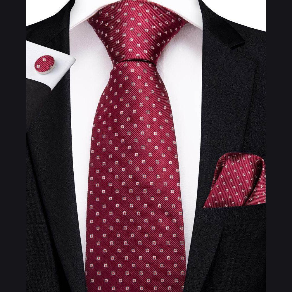 Burgundy Paisley Striped Silk Wedding Ties For Men Necktie - VacationGrabs