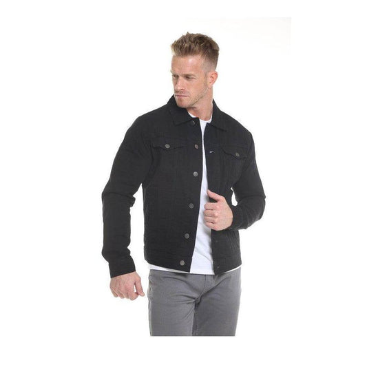 Blue Age button down denim jacket for men featuring a classic fit and button closure