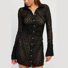 Button Down Lace Dress - VacationGrabs