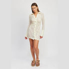 Button Down Lace Dress - VacationGrabs