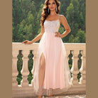 Lace-Up Backless Mesh Dress - VacationGrabs