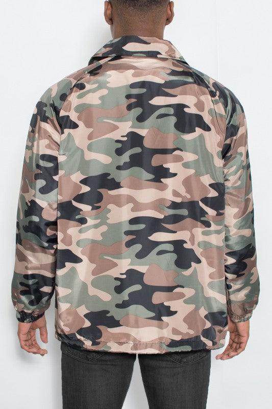 Camo Print Coachs Jacket - VacationGrabs