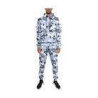 WEIV men's 2PC camouflage tracksuit for men featuring a hooded sweatshirt and matching joggers
