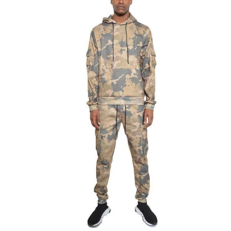 Men's 2PC camouflage tracksuit for men featuring a stylish hoodie and matching pants