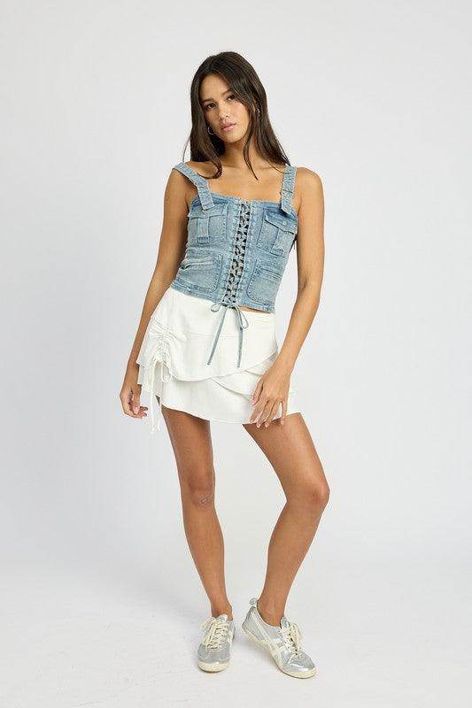 Cargo Denim Corset - VacationGrabs