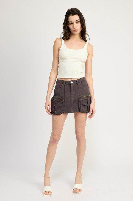 Cargo Mini Skirt - VacationGrabs